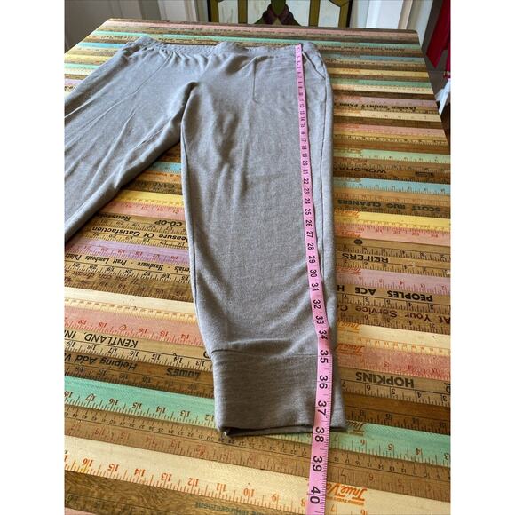 J Jill Pure Pants L Khaki Heathered Joggers Pocket Elastic Waist Comfort Cozy - Picture 6 of 10
